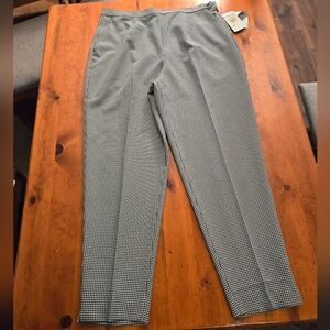 NWT Vintage Counterparts Streamline Tapered Black & White Checkered Pants Sz 18